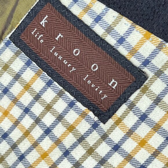 Kroon Ritchie Blazer 48R Blue Hybrid Jacket Wool Cashmere 3 Button Full Zip - Picture 7 of 16